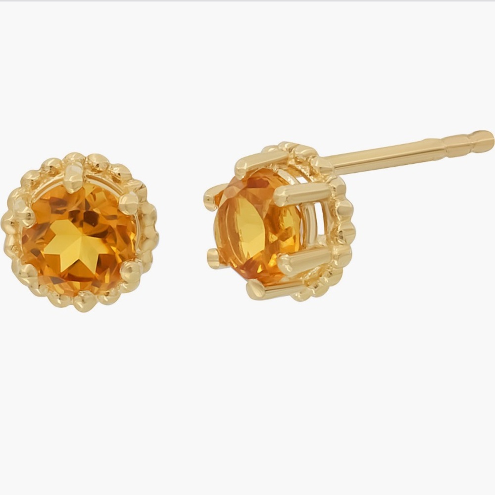 Bony Levy 14k Yellow Gold Citrine Stud Earrings
